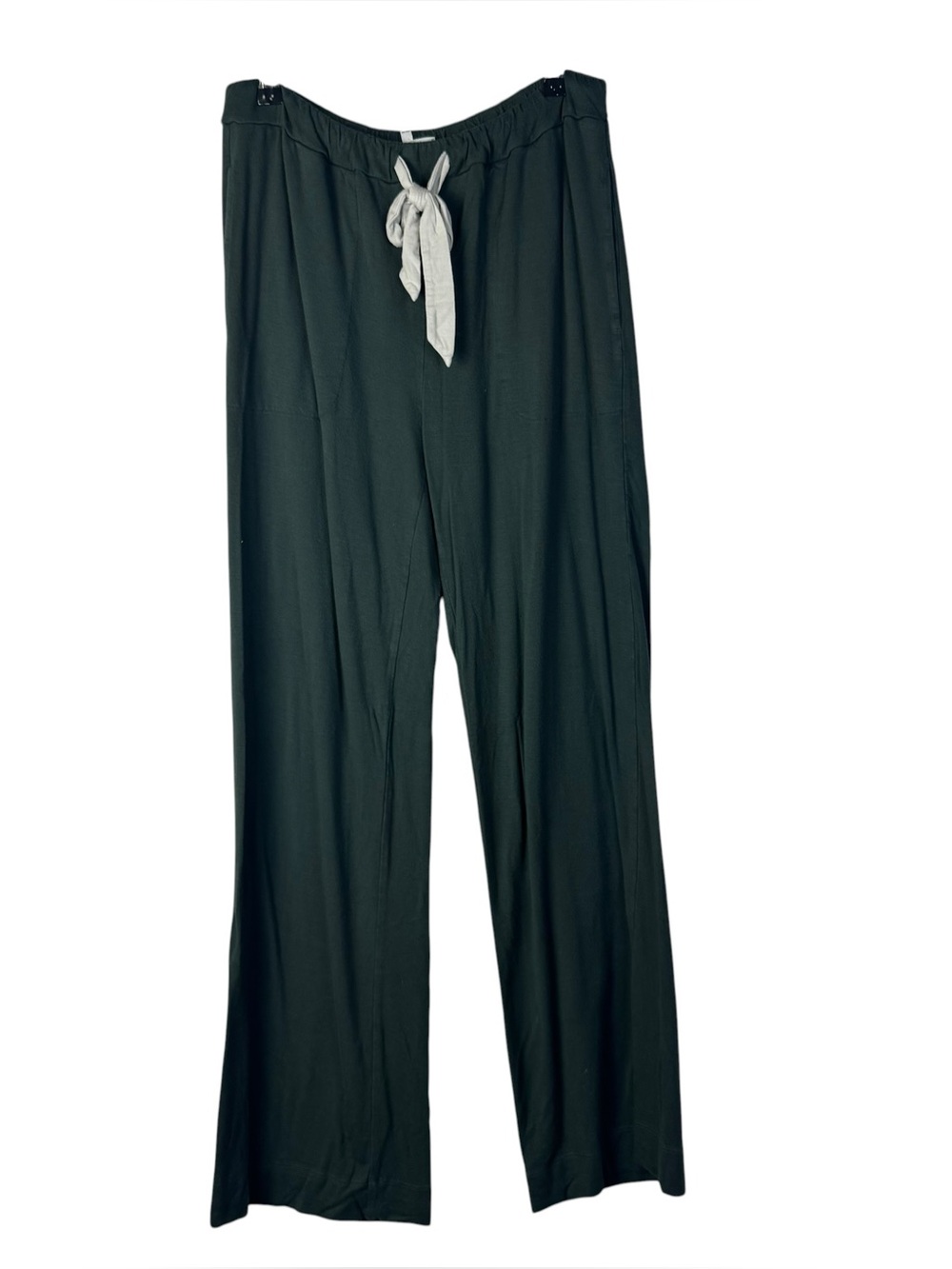 Soma Weekend Dark Green White Drawstring Wide Leg Lounge Pants S